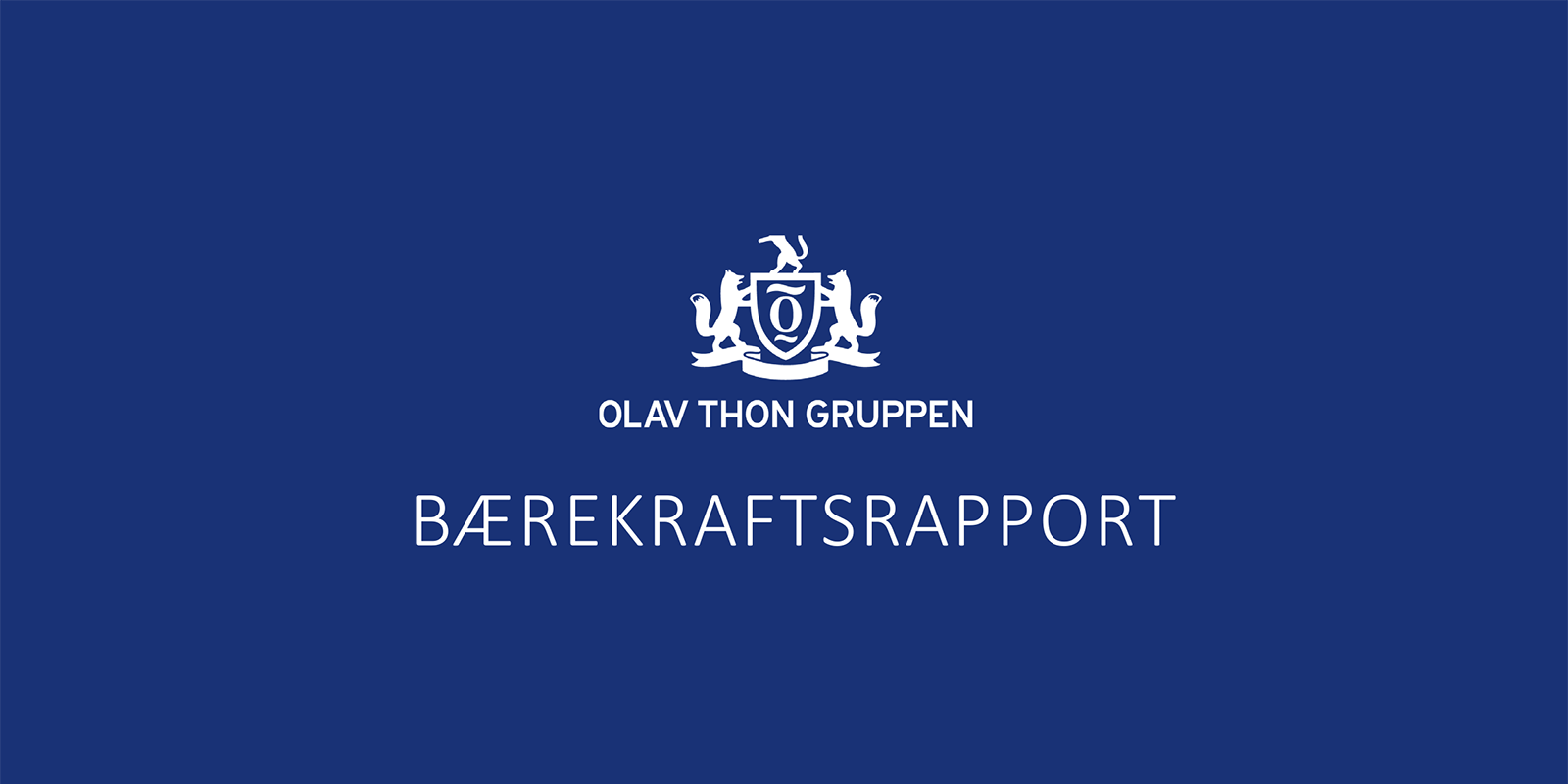 Forsiden til rapport for bærekraft i Olav Thon Gruppen