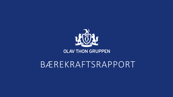 Forsiden til rapport for bærekraft i Olav Thon Gruppen
