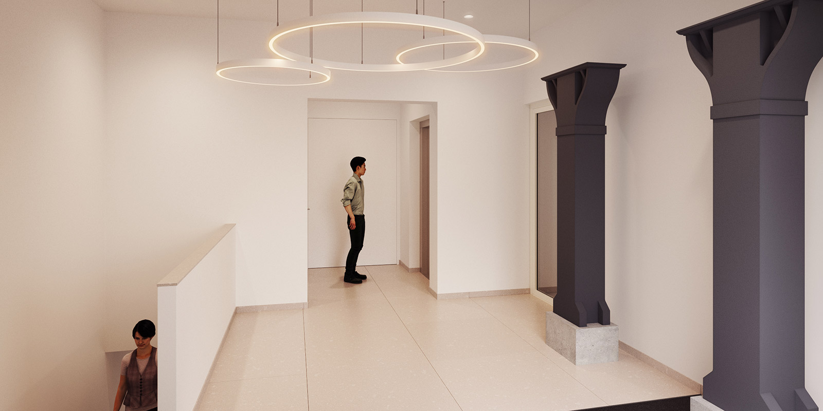 3d-bilde av interiør på hulstkamp apartments