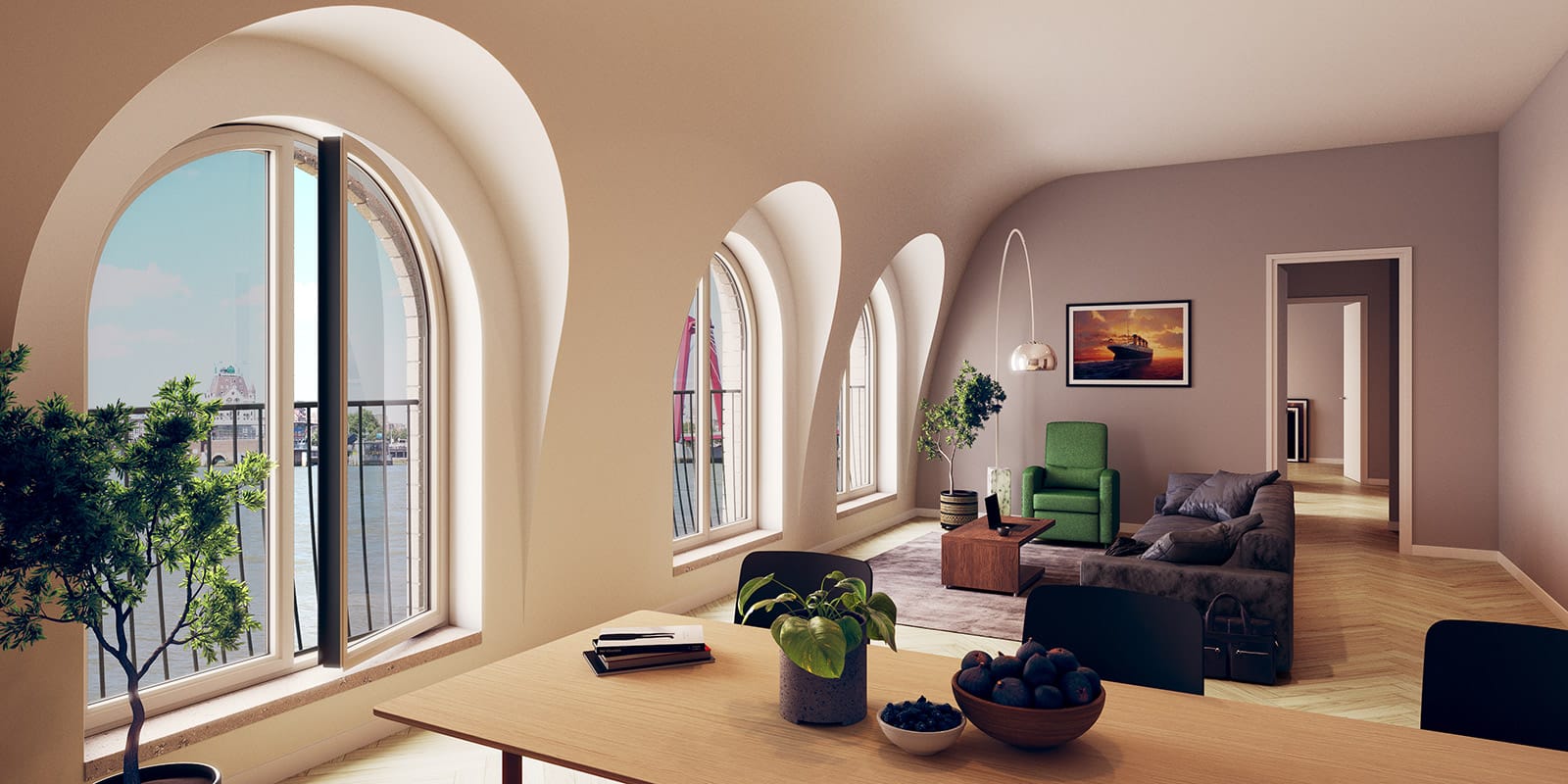 3D-bilde av leilighet på Hulstkamp apartments
