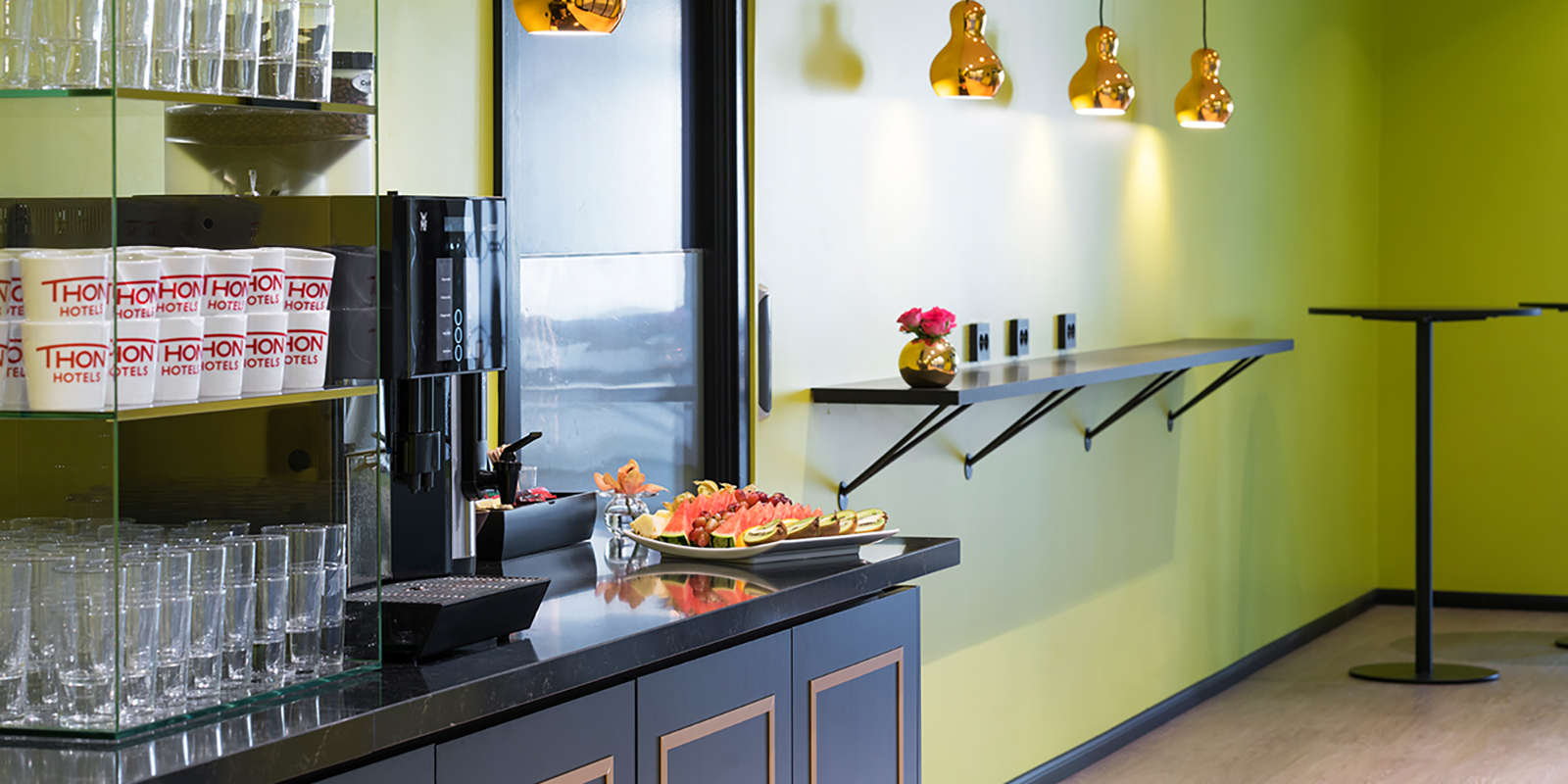 Pauseområde med kaffemasking