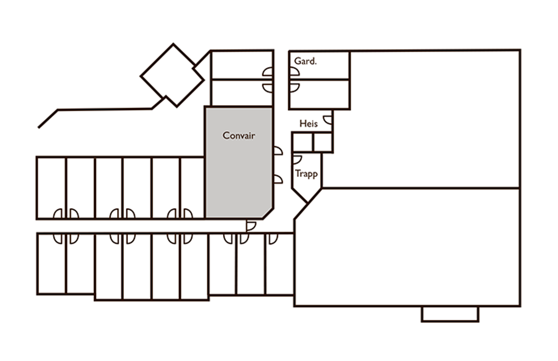 Plantegning over 3. etasje i konferanseavdelingen på Thon Hotel Bergen Airport