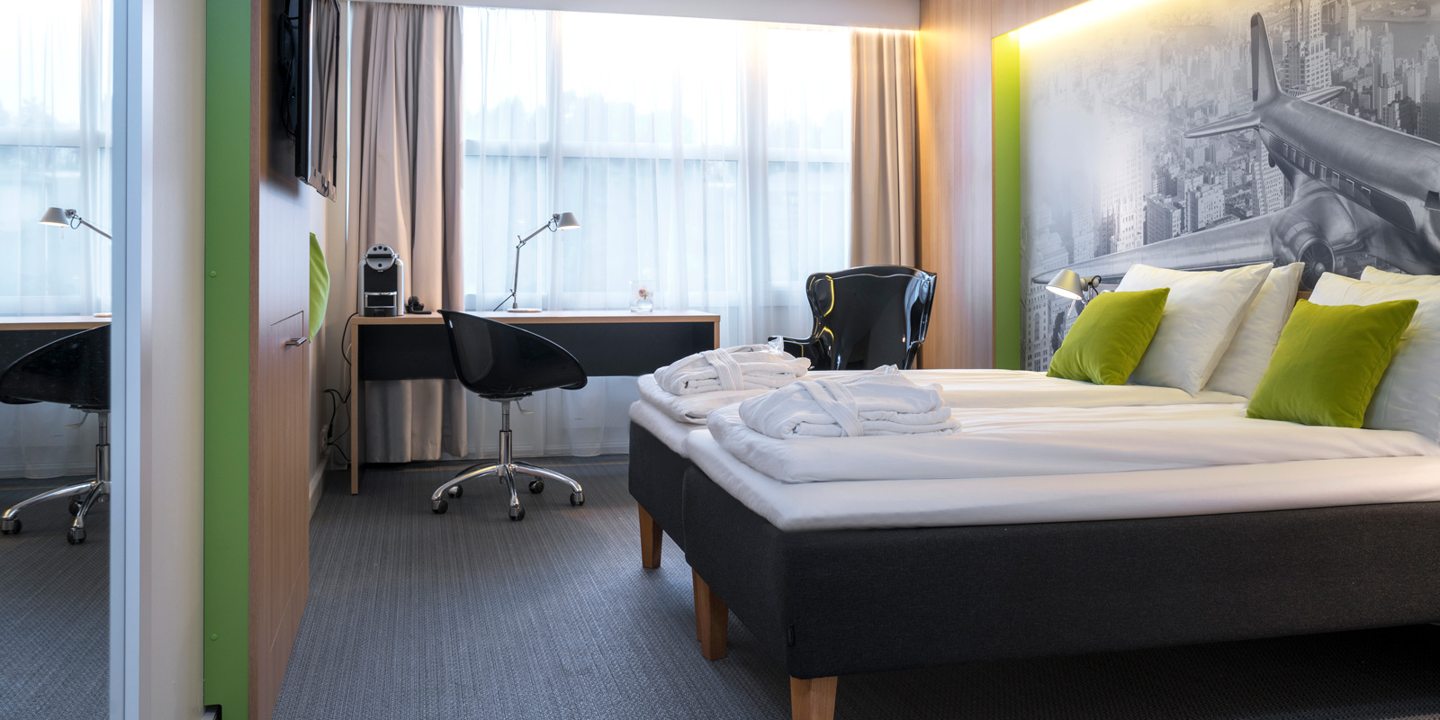 Dobbeltseng p&#xE5; Thon Hotel Bergen Airport