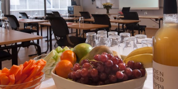 Pausemat med frukt og grønt på Hotel Kristiansand