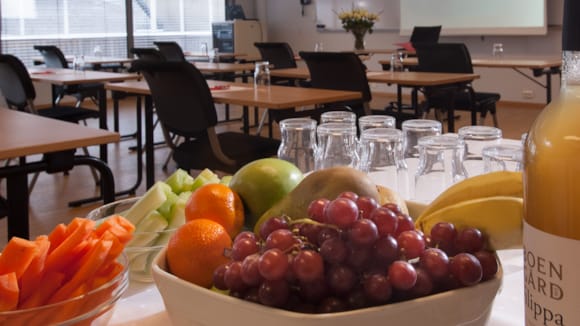Pausemat med frukt og grønt på Hotel Kristiansand