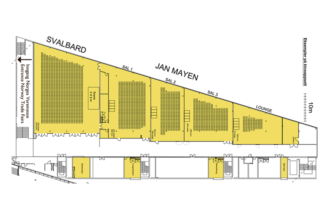 Plantegning over 2. etasje i konferanseavdelingen på Thon Hotel Arena