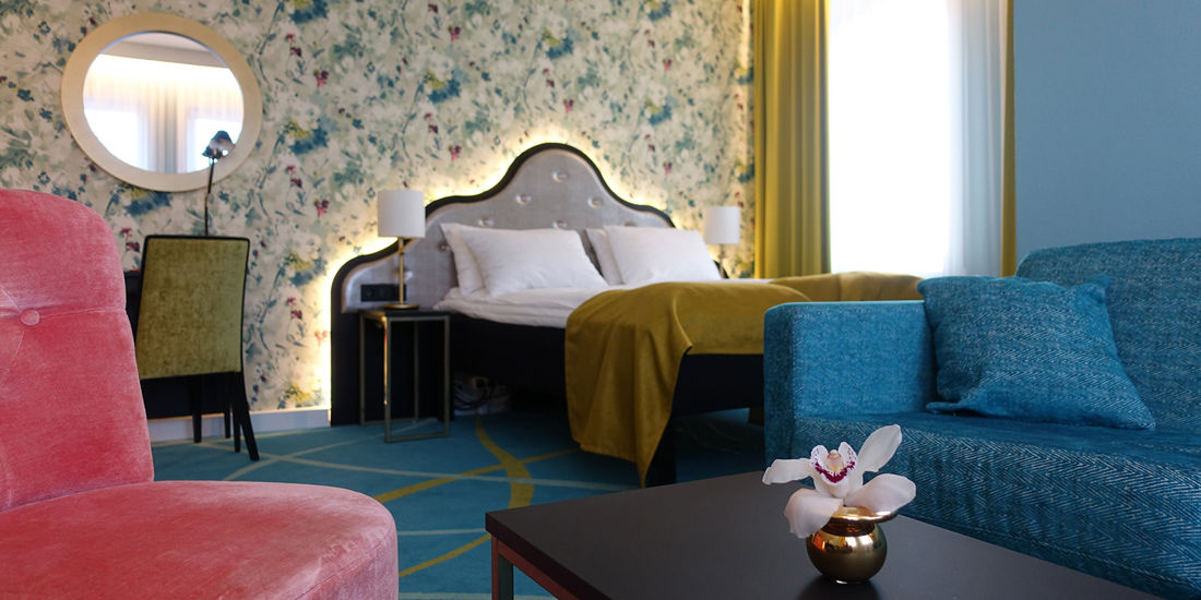 Seng i familierom på Thon Hotel Lofoten i Svolvær
