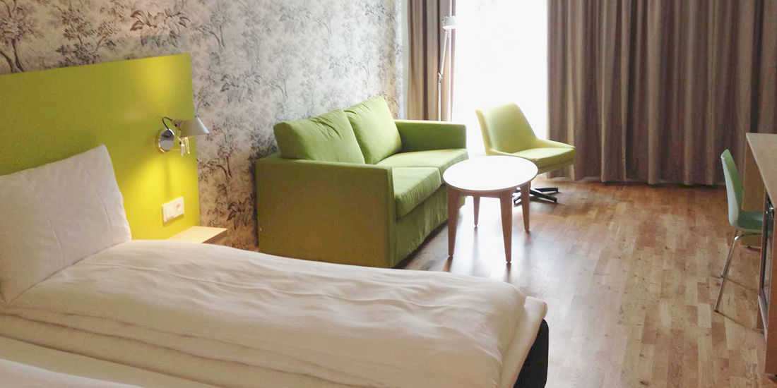 Seng i familierom på Thon Hotel Sandven i Norheimsund