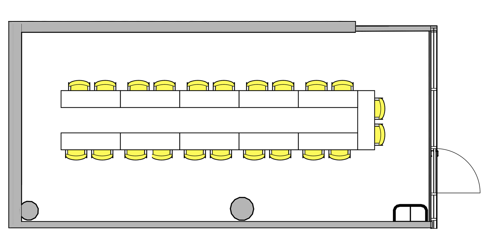 Møterom i oppsett u-bord på Thon Hotel Storo
