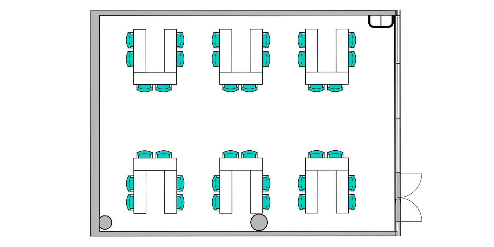 Møterom i gruppeoppsett på Thon Hotel Storo