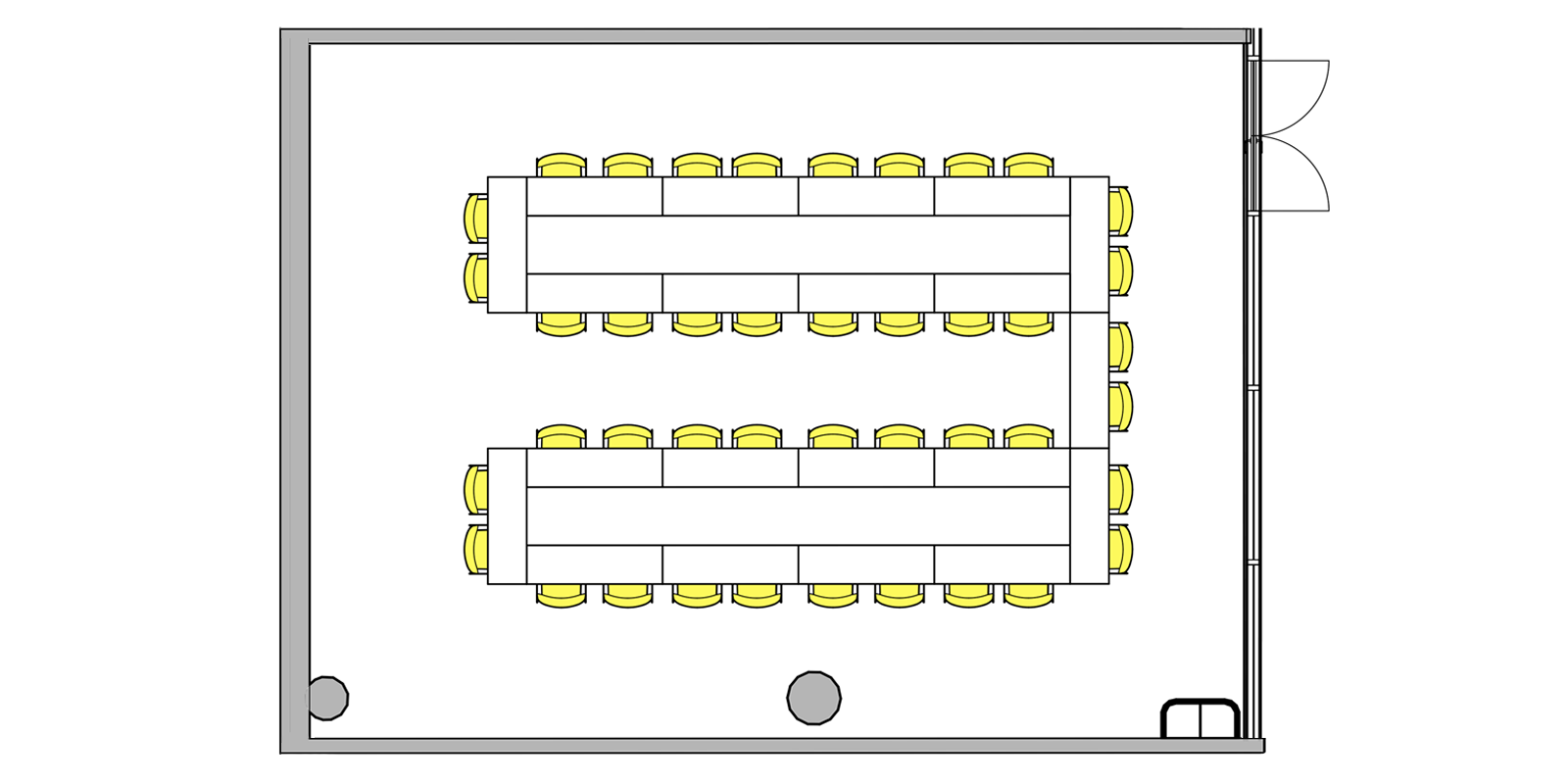 Møterom i oppsett u-bord på Thon Hotel Storo