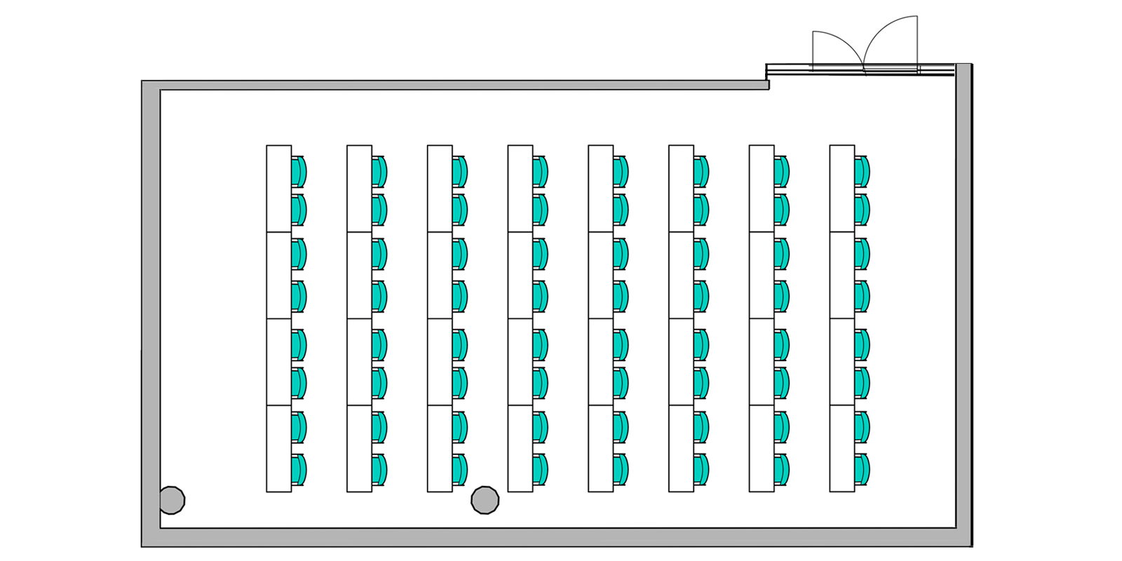Møterom i klasseromoppsett på Thon Hotel Storo