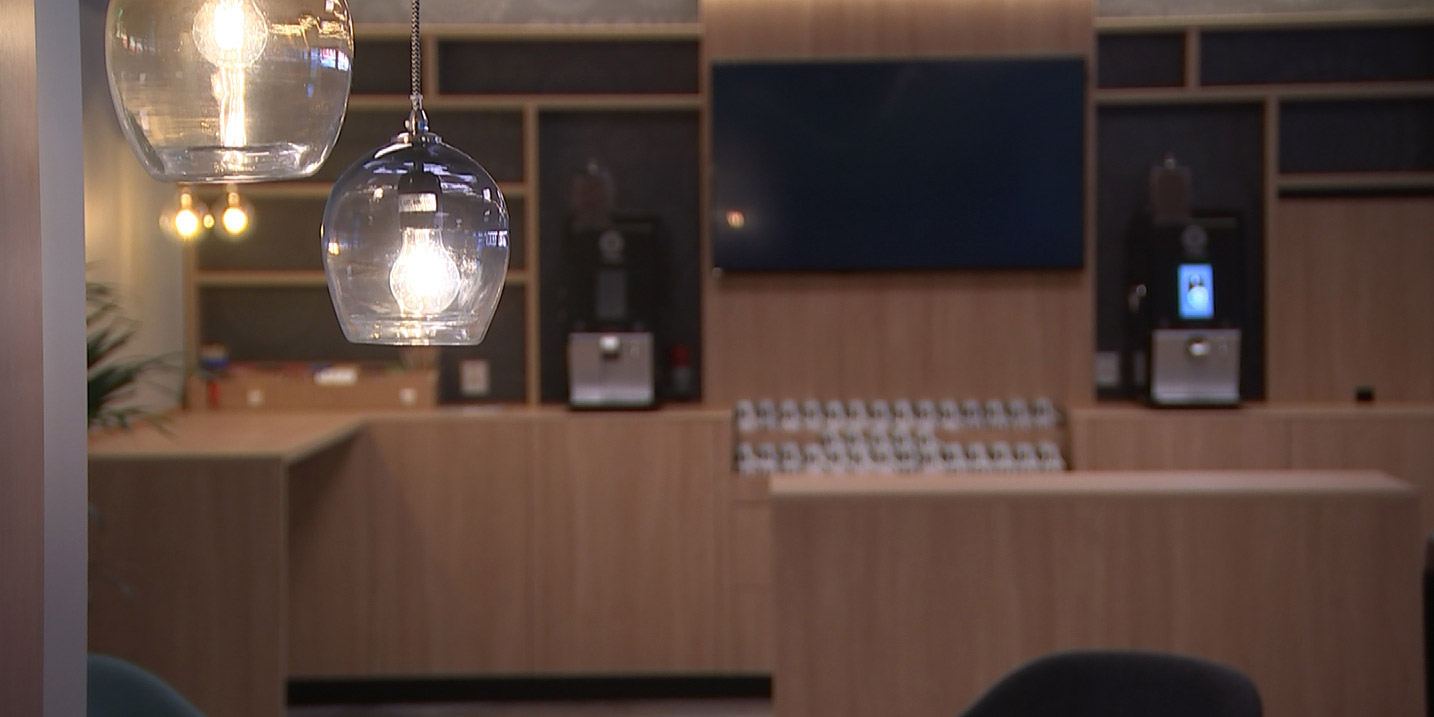 Pauseområde med kaffeservering