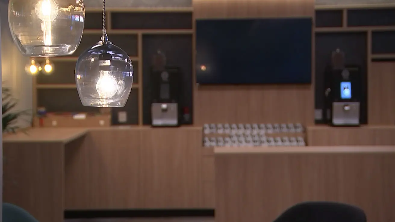 Pauseområde med kaffeservering