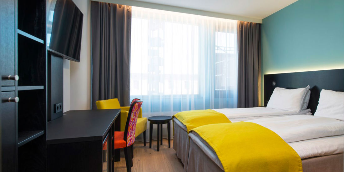 Seng i twinrom på Thon Hotel Vika Atrium i Oslo