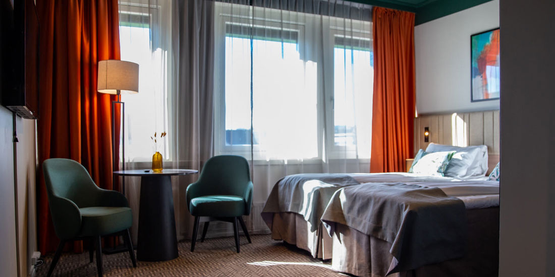 Seng i suite på Thon Hotel Prinsen i Trondheim