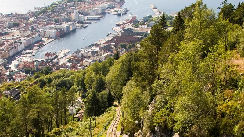 Utsnitt av husene på bryggen i Bergen