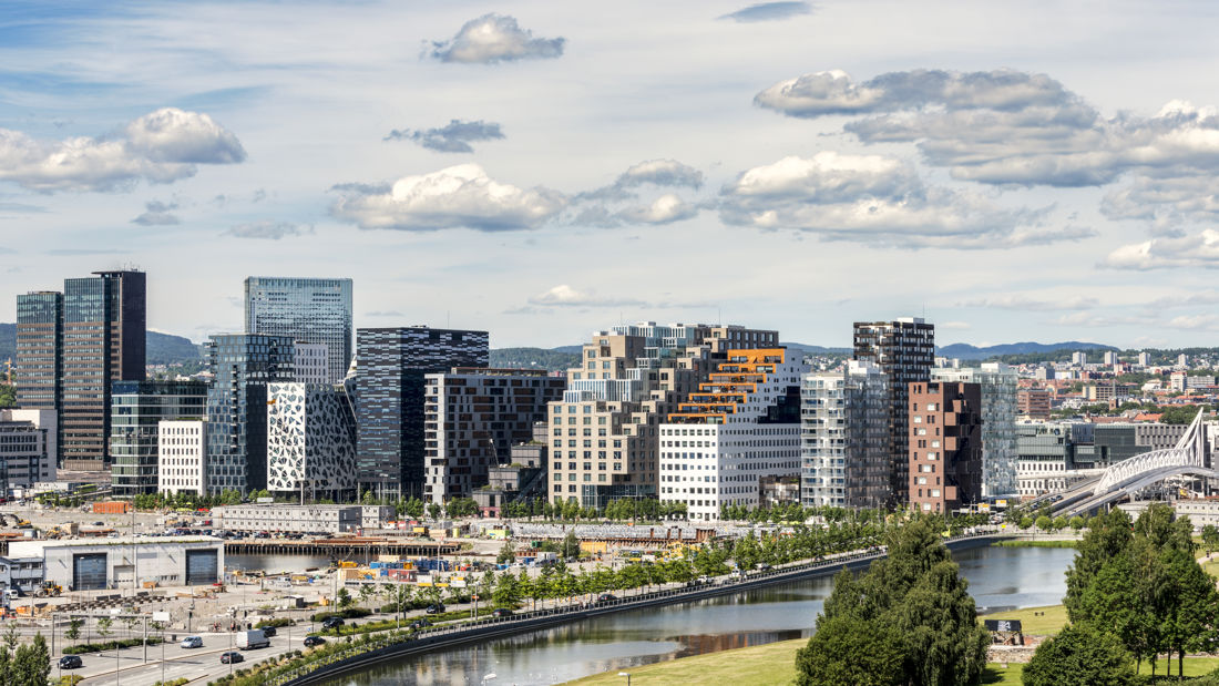 Utsikt over Barcode i Oslo