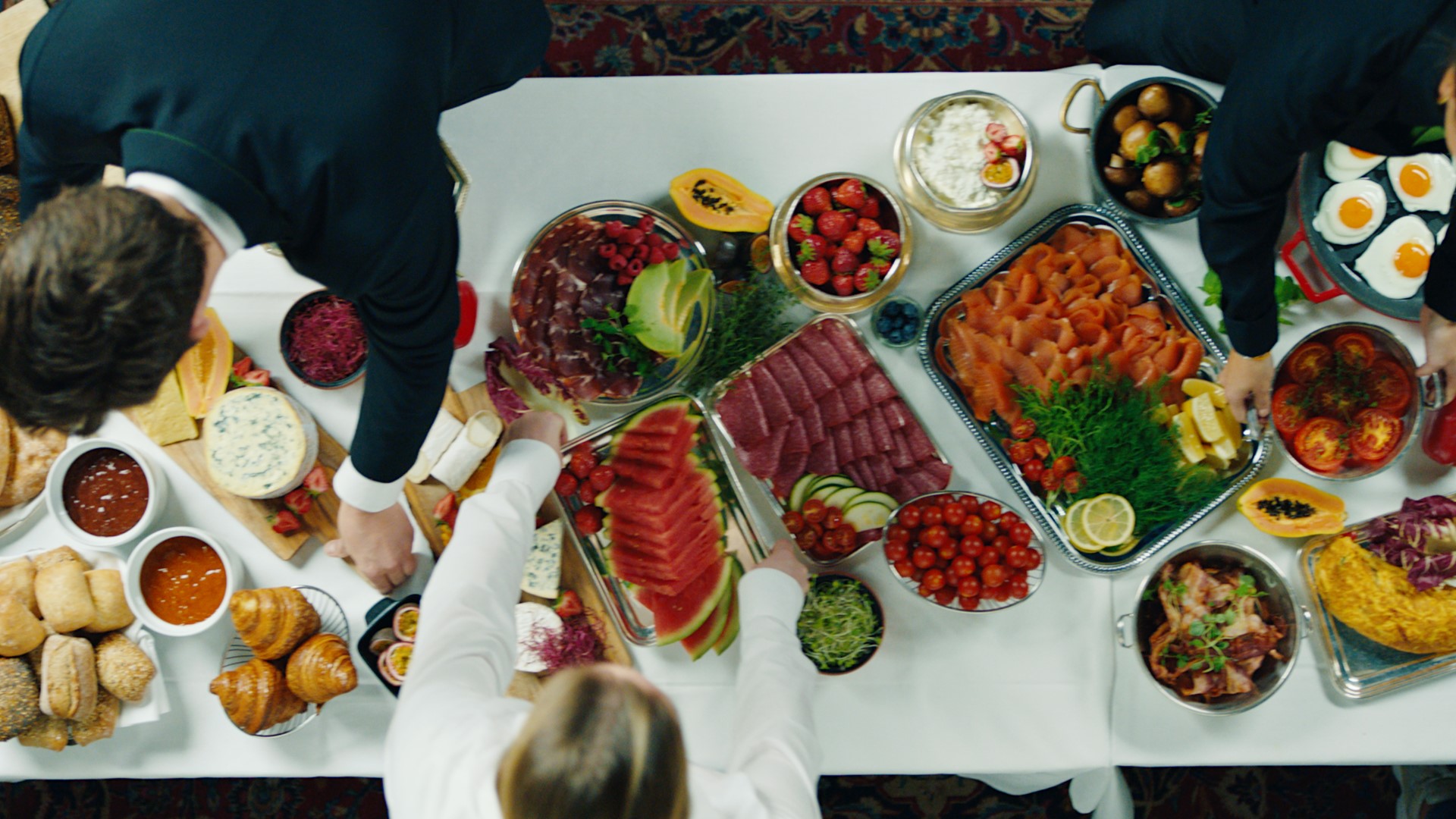 Et buffetbord hos Thon Hotels