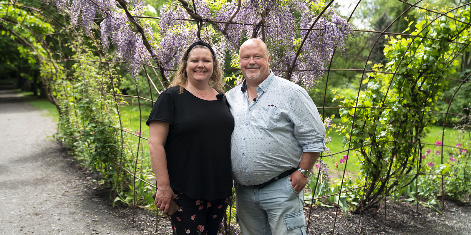 Ektepar i Botanisk hage på Tøyen i Oslo