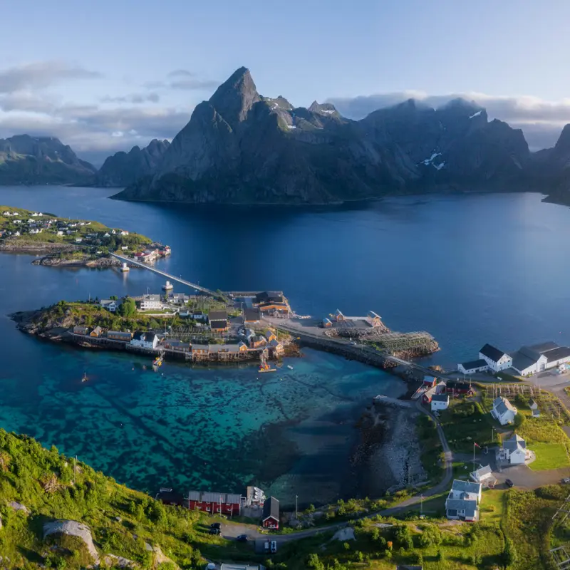 Panoramautsikt over Lofoten.