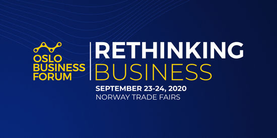 Oslo Business Forum Logo og banner for Rethinking Business 2020