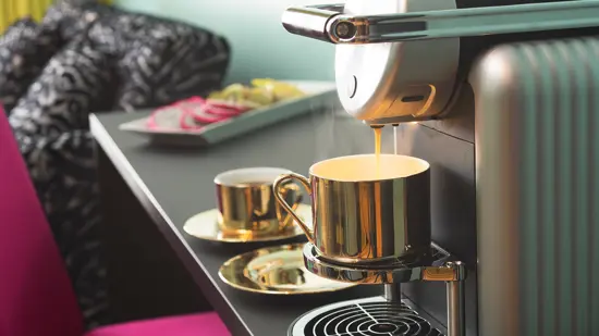 Kaffemaskin på hotellrom